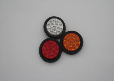 4inch Round shape 24V LED Truck Tail Light Rubber Cover Red Amber White colors